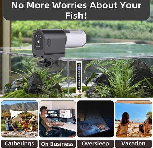 Automatic Fish Feeder for Aquarium, Vacation Food Dispenser
