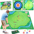 2 CHICIRIS Golf Chipping Game Mat, Fast Assembly Sided Non Slip Grip Practice Swing Training Tool with Sturdy ABS