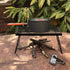 Folding Campfire Grill Grate, Portable Heavy Duty Steel Over Fire Camp Grill for Outdoor Cooking, Black