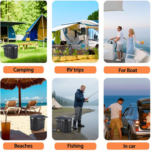 UOPBYEA Portable Camping Toilet for Adults With Urine Gel & Leak-Proof Bags and Wider Seat, Washable Portable Potty
