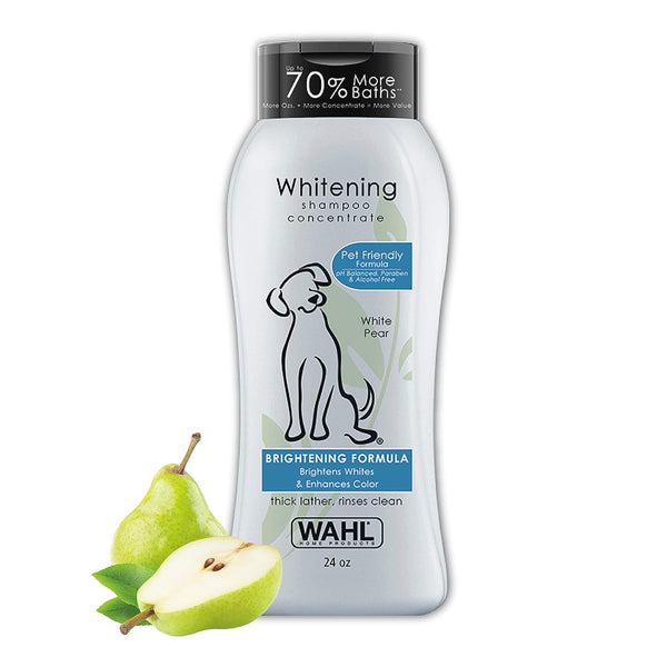 Wahl USA Whitening Shampoo for Pets - White Pear Scent, 24 oz - Model 820001A - Whitening & Odor Control