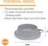 K&H Pet Products Thermal-Bowl Outdoor Heated Cat & Dog Water Bowl Gray 32 Ounces