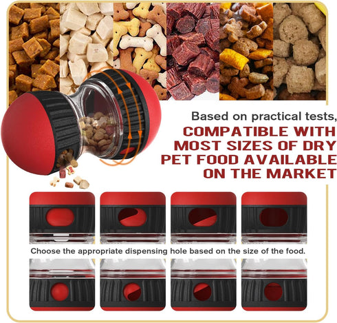 Adjustable Dog Food Puzzle Toy: Treat Dispensing, Slow Feeder, Interactive Chase Training Toy for All Dog Sizes