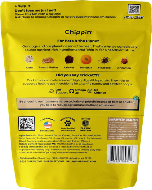 Peanut Butter, Cricket, Pumpkin Gut Health Dog Treats - 5oz, 2-Pack | Natural Prebiotic, Made in USA
