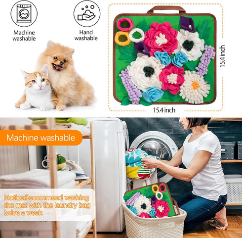 Snuffle Mat for Dogs Pet Treats Feeding Mat for Small/Medium Breed Dogs Non-Slip/Portable/Durable Interactive Dog