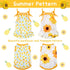 4 Pieces Pet Clothes Set - 2 Cute Pet Dresses & 2 Breathable T-Shirts for Medium Dogs (Pineapple, Sunflower)
