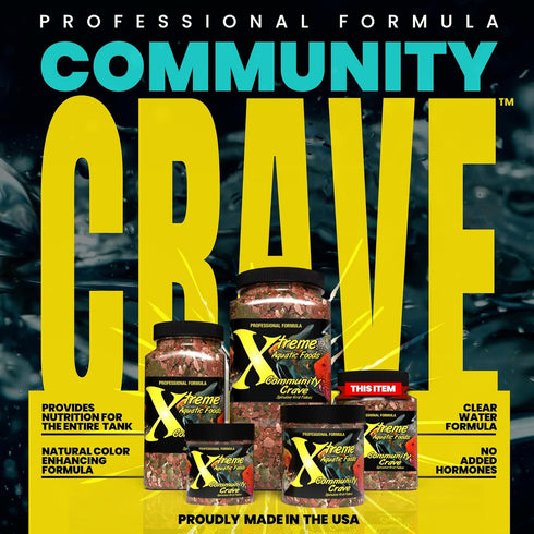 Xtreme Community Crave Flake - Krill & Spirulina Blend for Tropical & Freshwater Fish Nutrition, 3.5oz