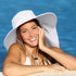 Solaris Floral Scarf Wide Brim Women's Sun Hat, Neck Flap, UV Protection Cap