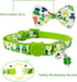 St. Patrick's Cat Collar with Bow Tie and Bell, Breakaway Lucky Irish Shamrock Collar for Male and Female Cats
