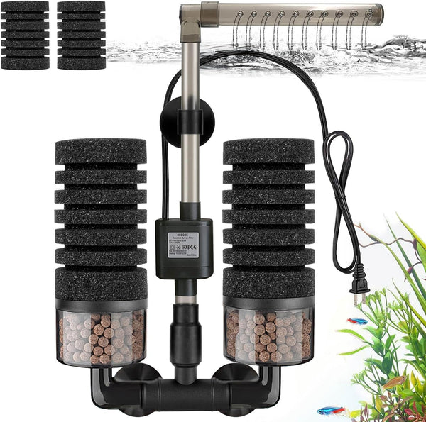 Aquarium Electric Sponge Filter with Submersible Water Pump Silence Motor for Shrimps,Bettas