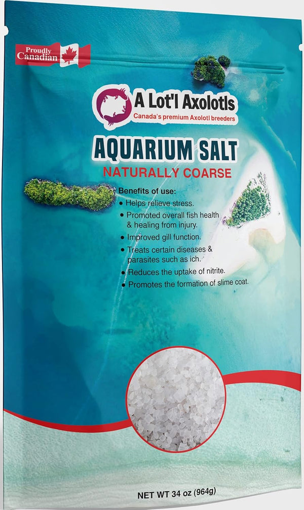 A Lot'l Axolotls - Aquarium Salt, Coarse Fish Tank Salt, Fresh Water, 964 g / 34 Oz
