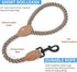 Mile High Life Short Dog Leash - Braided Cotton Rope with Leather Tailor Tip, 18 Inch Heavy Duty Metal Clasp Wedding