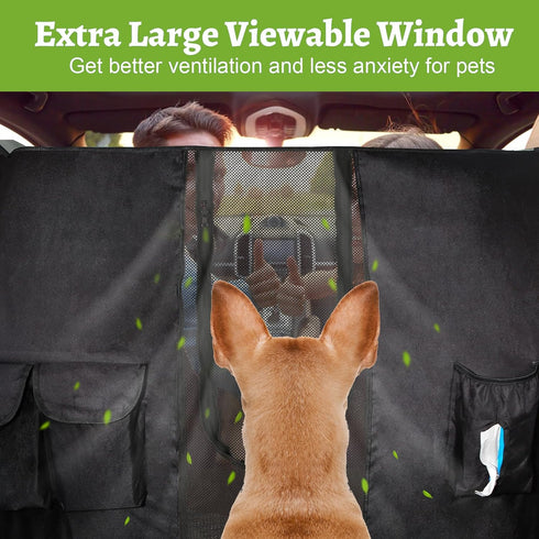 Dog Car Net Barrier for SUVs, Pet Barrier with Adjustable Rope and Storage Bag, Dog Fence Barrier for Car Front Seats