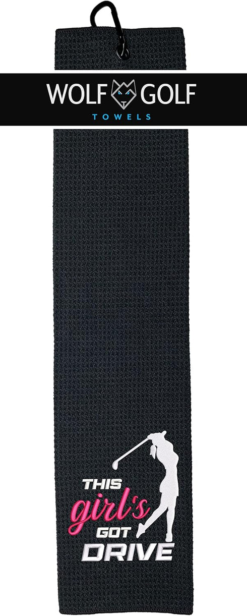 This Girl’s Got Drive Golf Towel, Accessories for Women, Embroidered Funny Golf Gift, Birthday Gifts