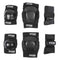 TSG Basic Pad Set, All in One Skateboard Protection Set of Knee Pads, Elbow Pads, Wrist Guards, Hardshell
