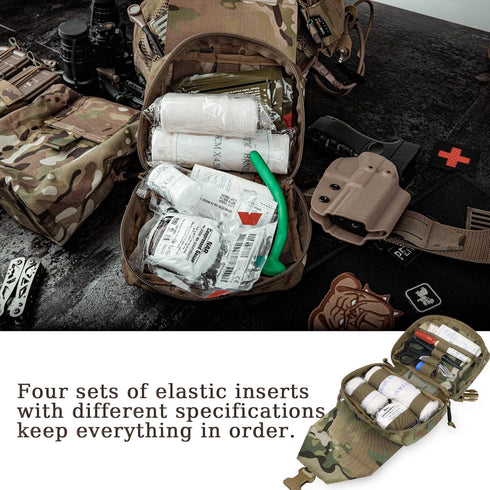 PETAC GEAR Tactical Rip Away Medical Pouch Tear Off First Aid IFAK Pouch Molle & Belt Horizontal Outdoor Emergency