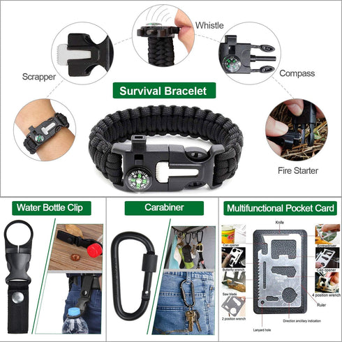 Survival Kit 35 in 1 - First Aid Kit, Survival Gear, Tool Gifts for Men, Boyfriend, Husband, Christmas, Camping, Hiking