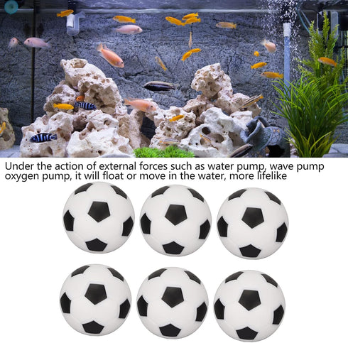 GLOGLOW Mini Soccer Aquarium Decoration, 10Pcs Lifelike Floating Fish Soccer Decoration for Aquariums