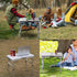 Folding Camp Table Small, 24''L x 16''W with Adjustable Height Legs for Indoor Outdoor Lightweight Dining