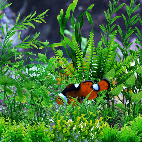 25pcs Green Aquarium Decorations, Fish Tank Plants, Plastic Decor, Fish Tank Accessories, Aquarium Decor