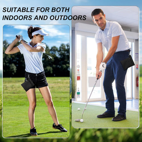 WILLBOND 12 Pcs Golf Tee Bag Holder - Golf Tee Pouch with Metal Lobster Claw Clip, Multicolor Portable Golf Accessories
