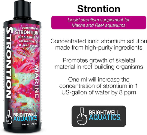 Brightwell Aquatics Strontion - Concentrated Strontium Supplement for Marine Aquariums, 500-ML