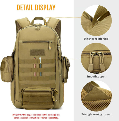 HUNTVP 10L/20L Mini Daypack - Military MOLLE Backpack Rucksack Gear Tactical Assault Pack Bag for Hunting, Camping,