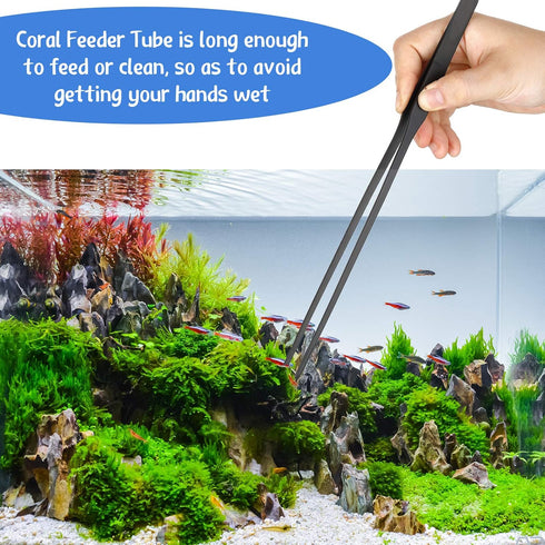 Weewooday 3 Pieces Axolotl Tank Accessories, Long Tweezers for Aquarium, Fish Feeding Tongs for Aquatic Plants