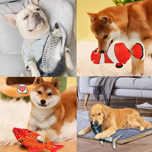 Flopping Fish Electric Moving Dog Toy, Realistic Flopping Fish Rocking Dog Toy, Interactive Pet Toys for Dog Exercise,
