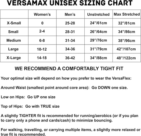 Sporteer VersaMax Running Belt, Travel Waist Pack - Large Security Pockets for Smartphones, Money, Passport