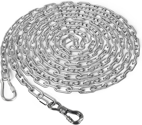 Tresbro Heavy Duty Dog Chains, 30FT Stainless Steel Tie Out Cable with Swivel Hook for Large Medium Dogs