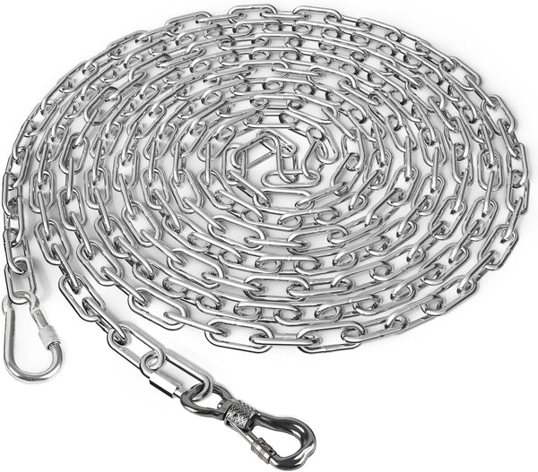 Tresbro Heavy Duty Dog Chains, 30FT Stainless Steel Tie Out Cable with Swivel Hook for Large Medium Dogs