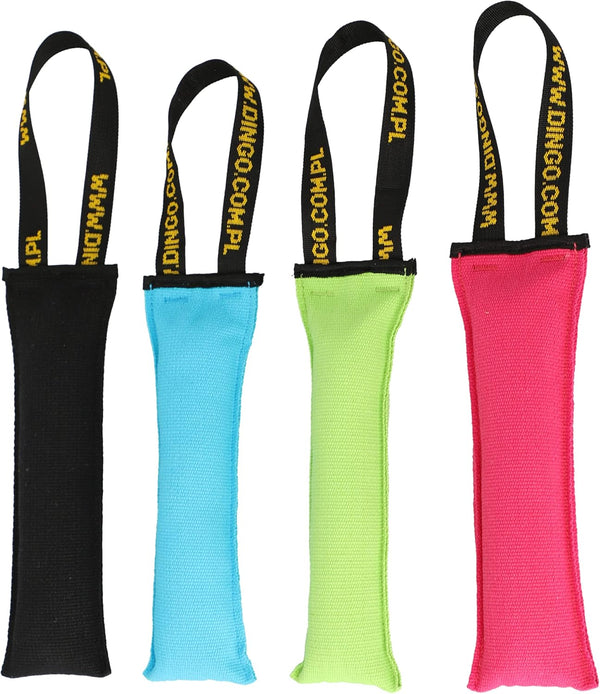 Dingo Dog Tug Toy with Handle, Dog Bite Pillow for Tug of War, Colorful Cotton, Size L, Z30002