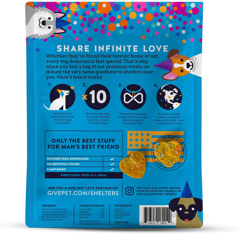 Birthday Bash Soft-Baked Dog Treats Applesauce, Rolled Oats and Honey in 6oz Bag