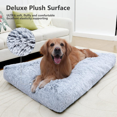Vonabem XXL Washable Dog Bed, Waterproof Large Pet Bed, 48 inch Crate Bed for Jumbo Dogs, Plush Thick