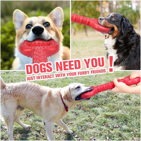 Interactive Long Lasting Dog Tug-of-war Toy, 15 Inch Natural Rubber for Medium Large Breed Dogs