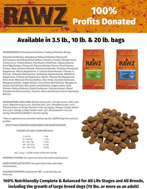 Rawz Meal Free Dry Dog Food (3.5 lb, Chicken & Turkey)