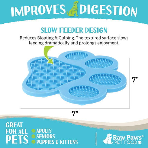 Raw Paws Licking Mats, 2-ct Dog Distraction Mat for Shower, Slow Feeder Mat for Calming Anxiety, Dogs & Cats