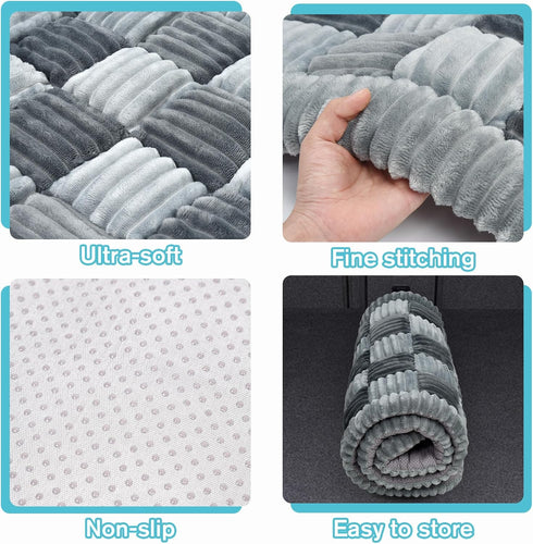 (25.2" 50.4") AiQInu Dog Car Bed for Back Seat, Washable Plush Dog Seat Cover, Non-Slip Soft Pet Mat for Car, Truck