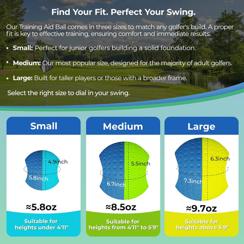 Cusprtm Golf Training Aid Ball for Impact Precision & Consistent Swings - Master Body Connection to Fix Slicing
