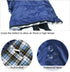 REDCAMP Flannel Sleeping Bag for Adults, Comfortable Cotton with Detachable Hood, Red/Grey/Blue for Camping