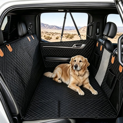 JHWSXWAWJ Large Dog Car Seat Cover for Back Seat with Mesh Viewing Window,