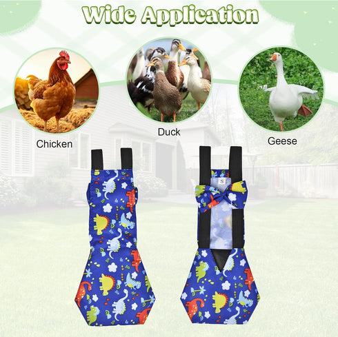 XGIDXFZ 6Pcs Chicken Diapers for Hens,Reusable Duckling Diapers Washable Waterproof Pet Diapers with Bow Tie