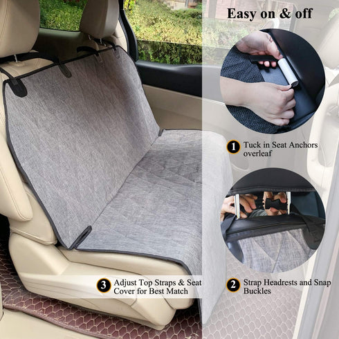 46" 52" VIVAGLORY Dog Seat Covers, Dog Backseat Cover Pet Bench Protectors with Anti-Slip Backing, Back Seats Cover