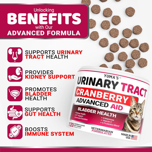 Immune Cat Urinary Tract Health - Cranberry Supplement for Cats - Promotes Healthy Digestion & Normal Bladder Function