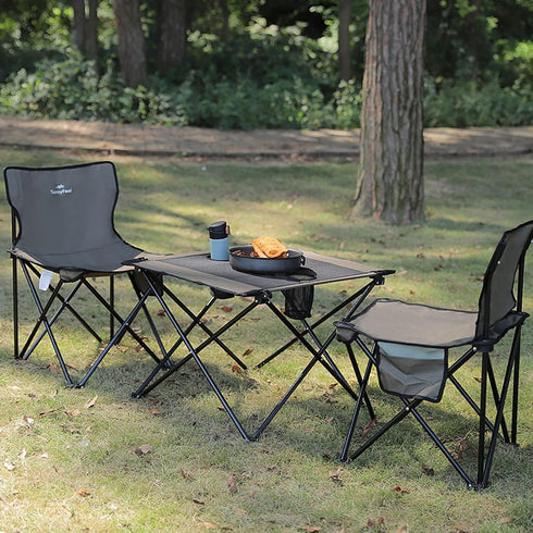 SUNNYFEEL Outdoor Folding Table - Lightweight Compact Camping Table, Roll Up Top Portable Small Camp Tables