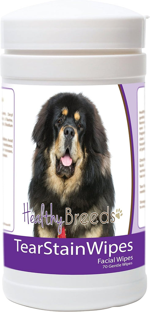 Healthy Breeds Tibetan Mastiff Tear Stain Wipes, 70 Count