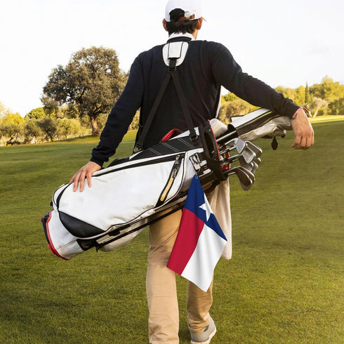 Texas Flag Golf Towel - Microfiber Towel with Carabiner Clip for Golf Bag Men and Women Accessories