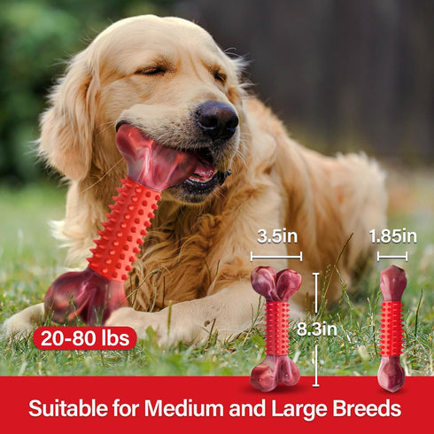 Apasiri Tough Dog Toys for Aggressive Chewers Large Breed, Chew Toys, Bones Made with Nylon and Rubber, Indestructible