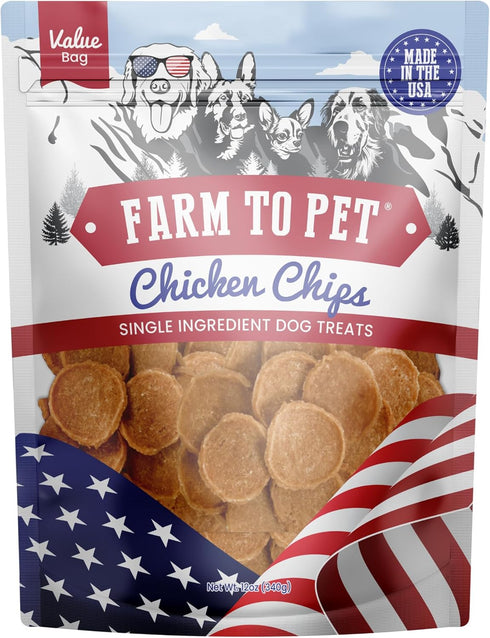 Dog Training Treats - Chicken Chips, Single Ingredient, Lean, All Natural, Healthy Dog Treats for All Breeds